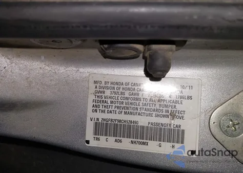 2012 Honda Civic Ex-L z USA, uszkodzony, nr VIN 2HGFB2F98CH528490